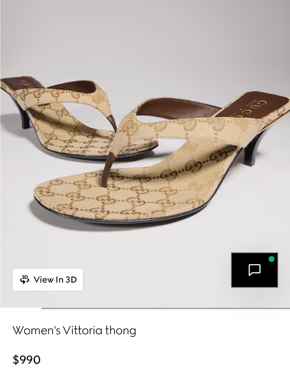 Gucci Beige Monogram Canvas Thong Mules